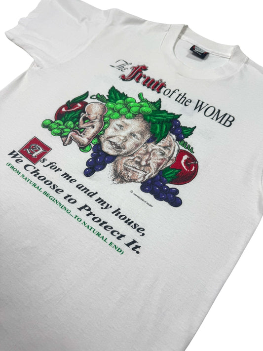 RARE 1994 “The Fruit of the Womb” Pro-Life Jesus Tee (L)