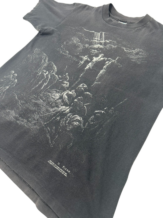 Fader Vintage 1990s Gustave Dore Jesus Crucifixion Isaiah 53:5 Scripture Jesus Tee (L)