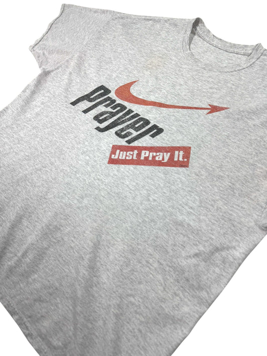 Vintage “Prayer / Just Pray It” Nike Parody Jesus Tee (XL)