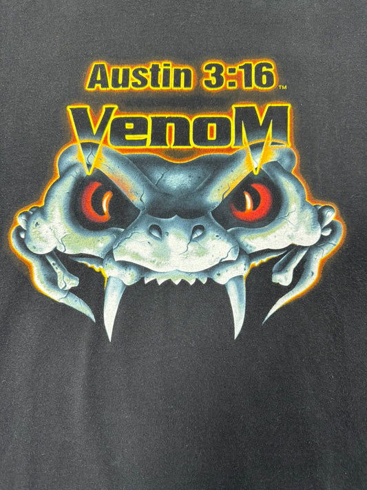WWE Stone Cold Steve Austin “Austin 3:16 Venom” Snake Graphic Tee Black (XL)