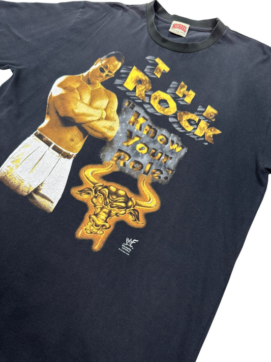 Vintage WWF The Rock “Know Your Role / This Rock Doesn’t Bleed” Tee Shirt - XL
