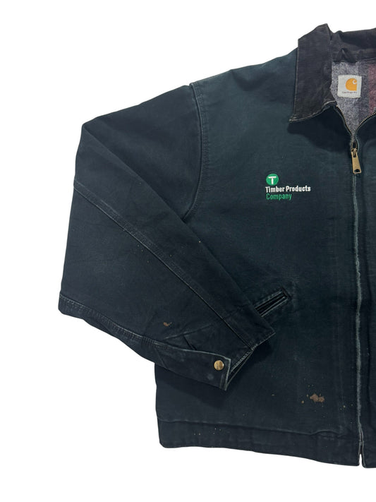 Vintage Carhartt J001 Blanket Lined Detroit Jacket Black Workwear - Large