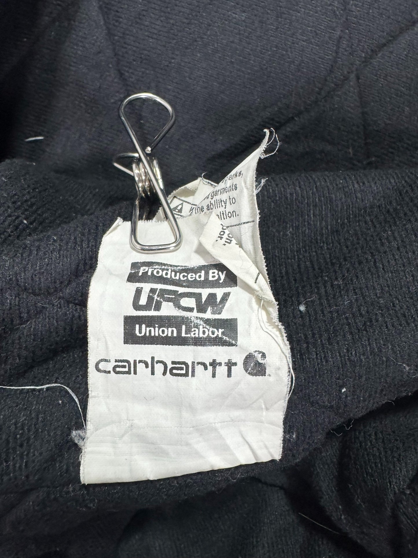 Vintage Carhartt J140 Quilted Hooded Active Jacket Black Made in USA - Small