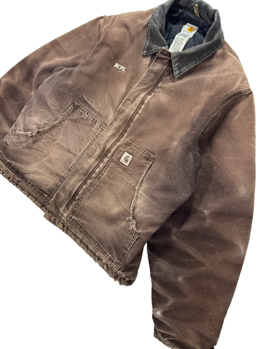VTG Carhartt J22 DKB Detroit Quilted Artic Faded/Distressed Jacket - Made in USA - XL