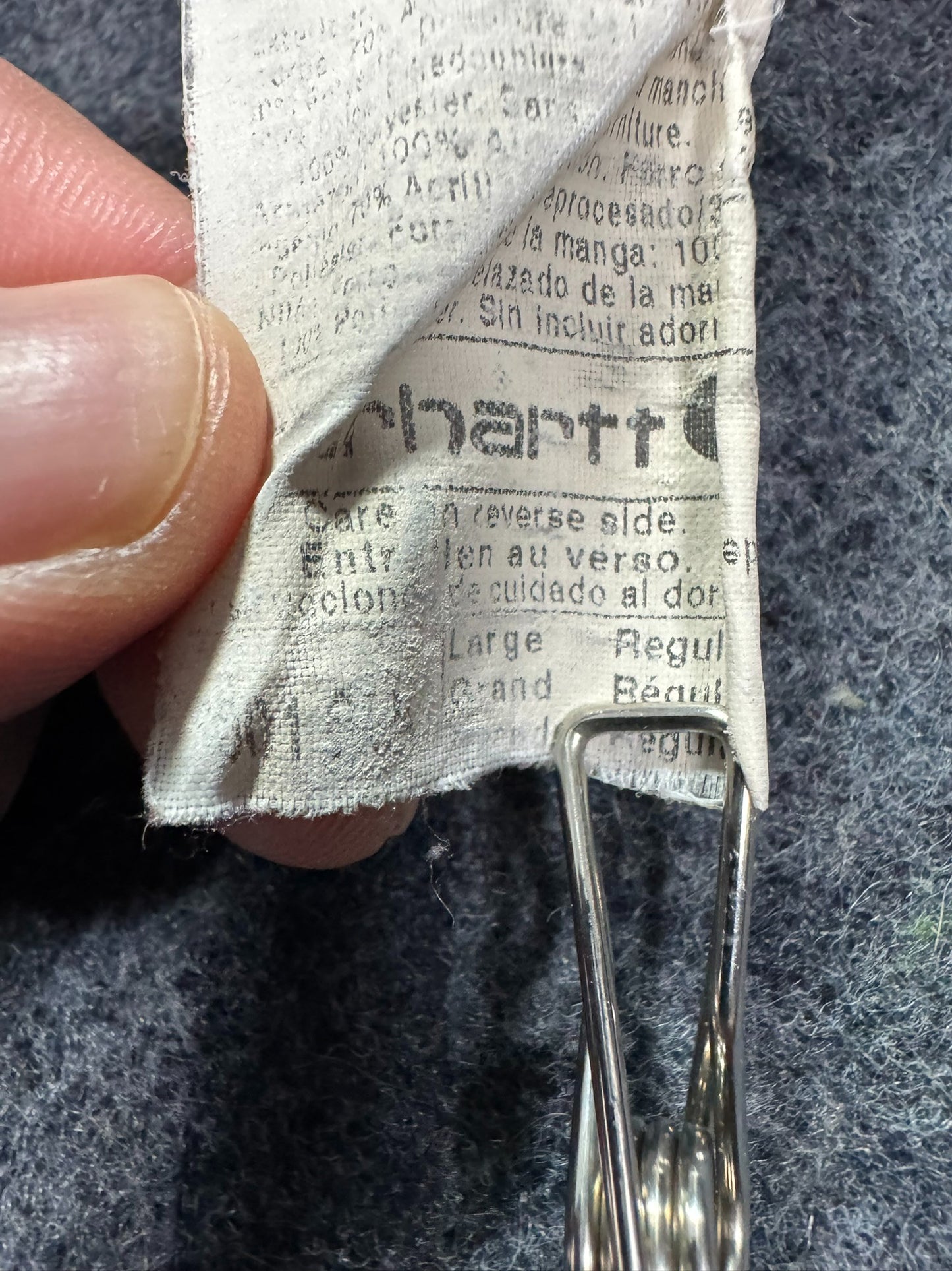 Vintage Carhartt J01 Black Detroit Blanket Lined Work Jacket - Made in USA - L