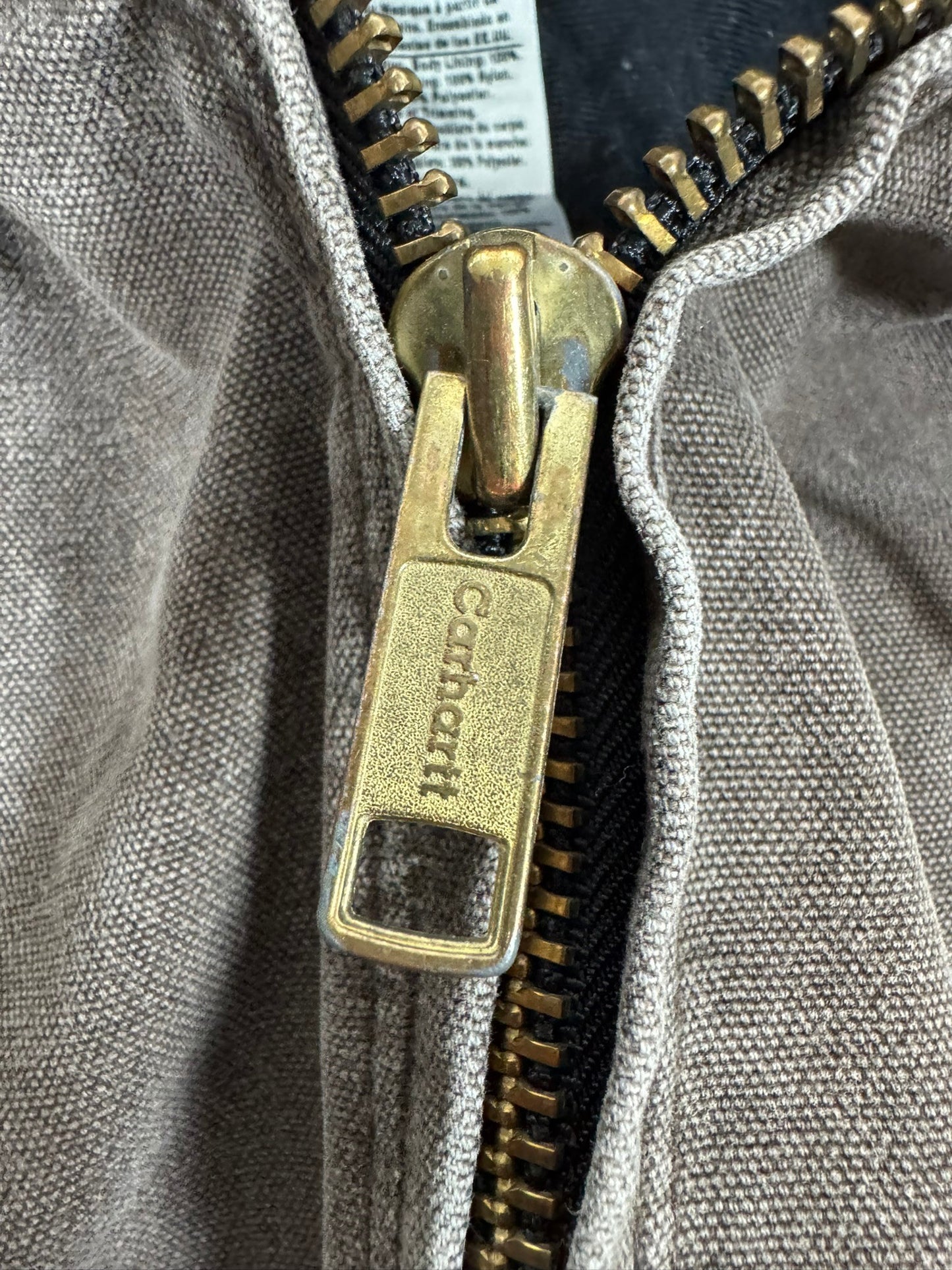 Vintage Carhartt J130 CHT Faded Brown Active Jacket Duck Canvas Quilted Mens L