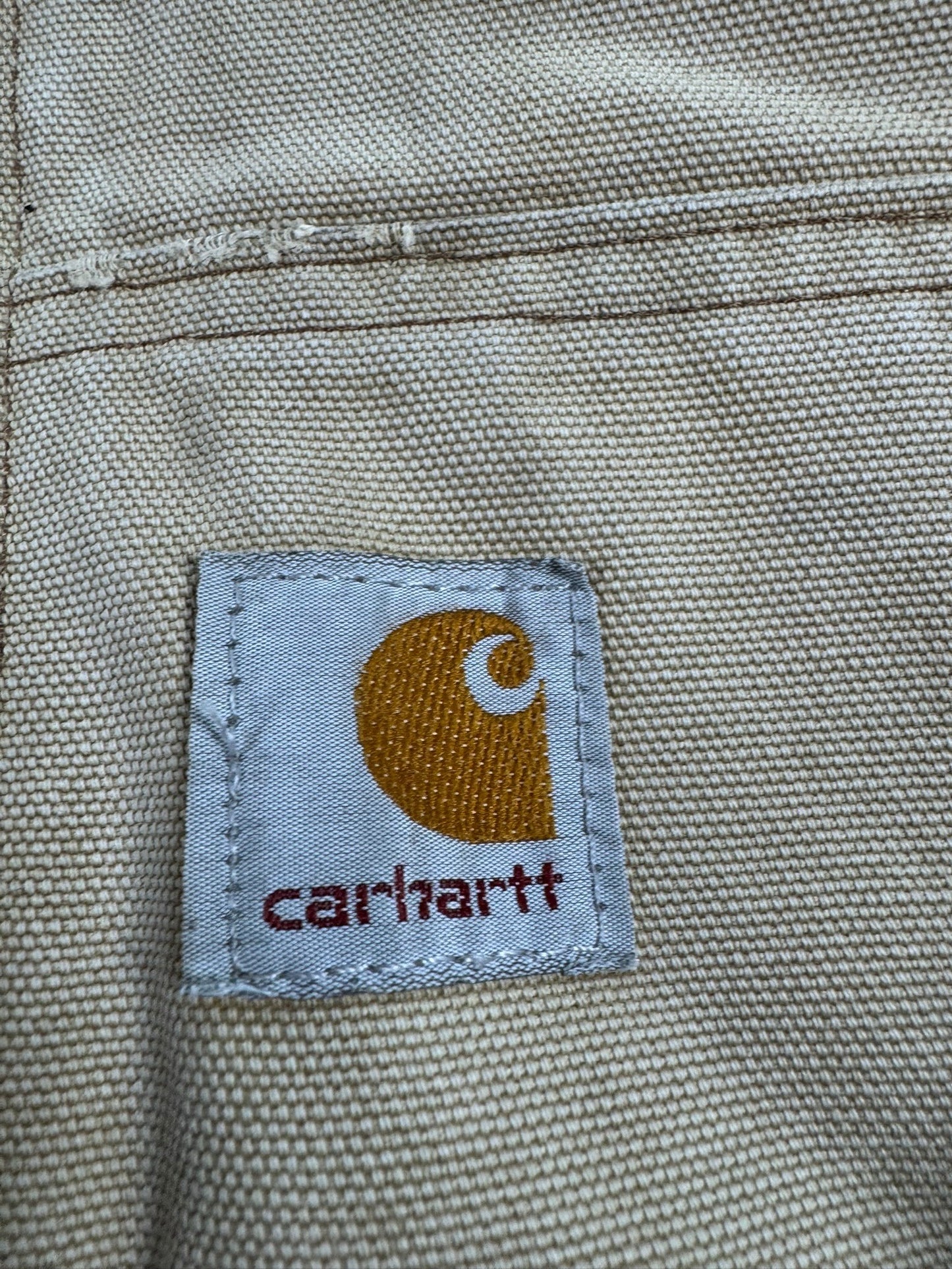 Vintage Faded Distressed Carhartt J130 BRN Active Jacket Quilted Lining Mens XL