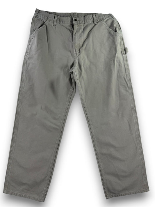 Carhartt B11 DES Mens 38x30 Beige Utility Work Loose Fit Washed Duck Carpenter Pants