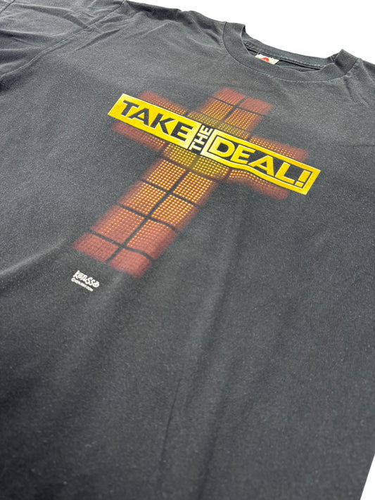 Vintage Kerusso “Eternal Life / Take the Deal” Deal or No Deal Parody Jesus Tee (L)