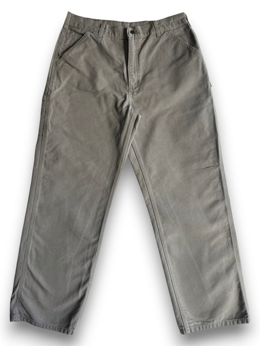 Carhartt B11 DES Beige Canvas Carpenter Workwear Pants Men's 36x32 (Fits 34x31)