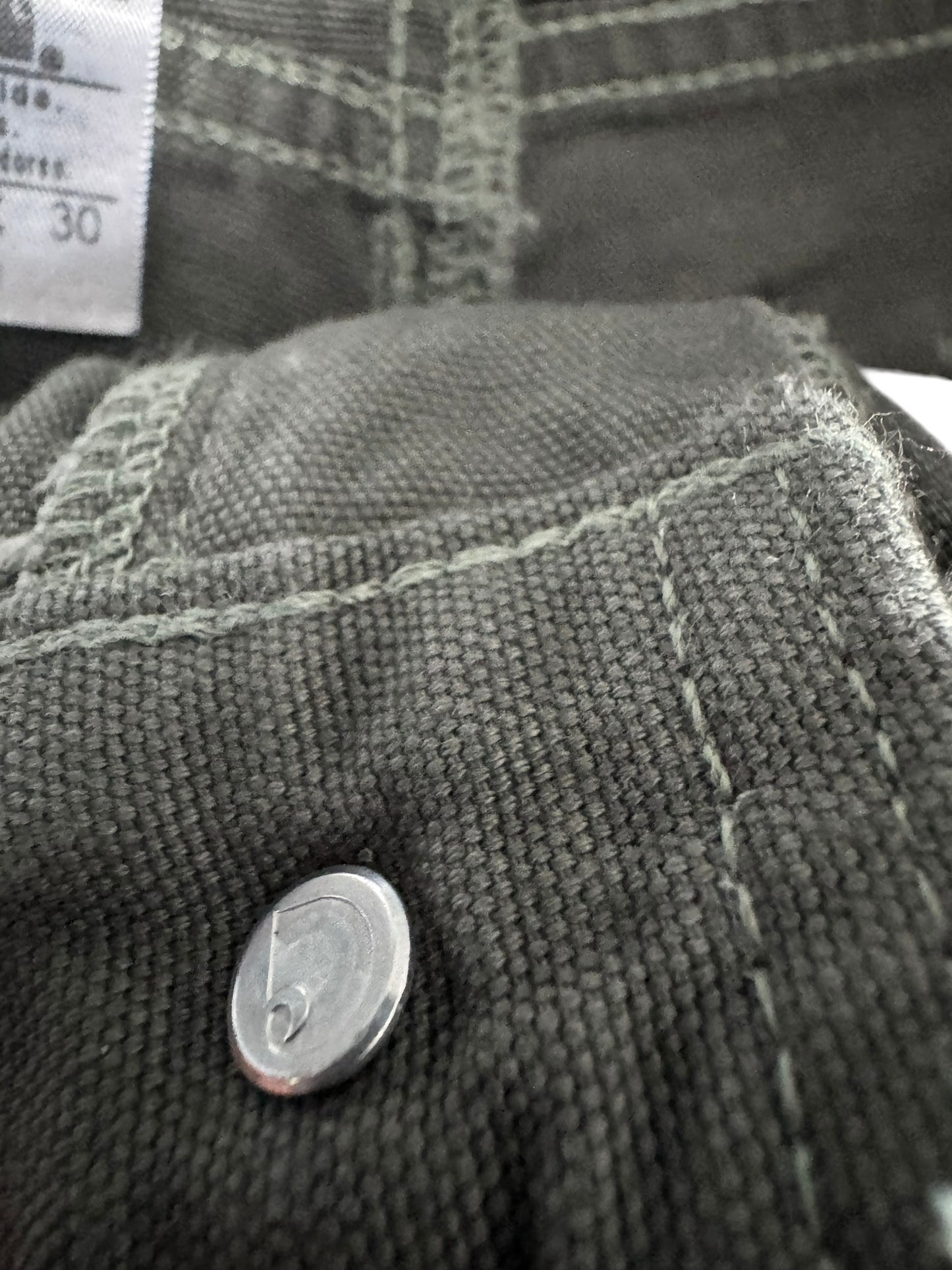 Carhartt B159-DMS Mens Green Canvas Carpenter Work Pants 34x30 Relaxed Fit 2011