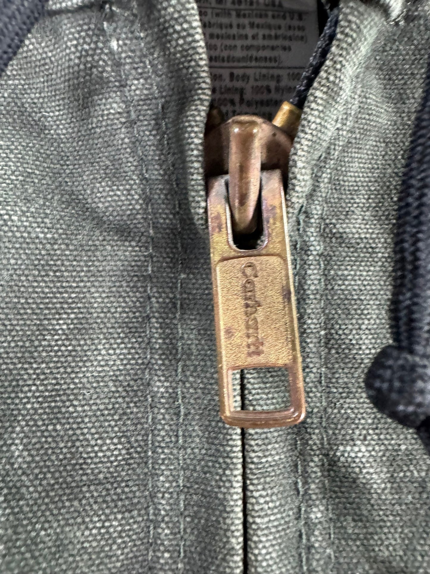 Vintage Carhartt J130 MOS Hooded Active Jacket Duck Canvas Moss Green Men's 2XL