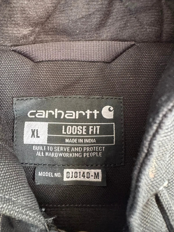 Carhartt J140 Black Duck Active Jacket Quilted Lined Workwear Size XL