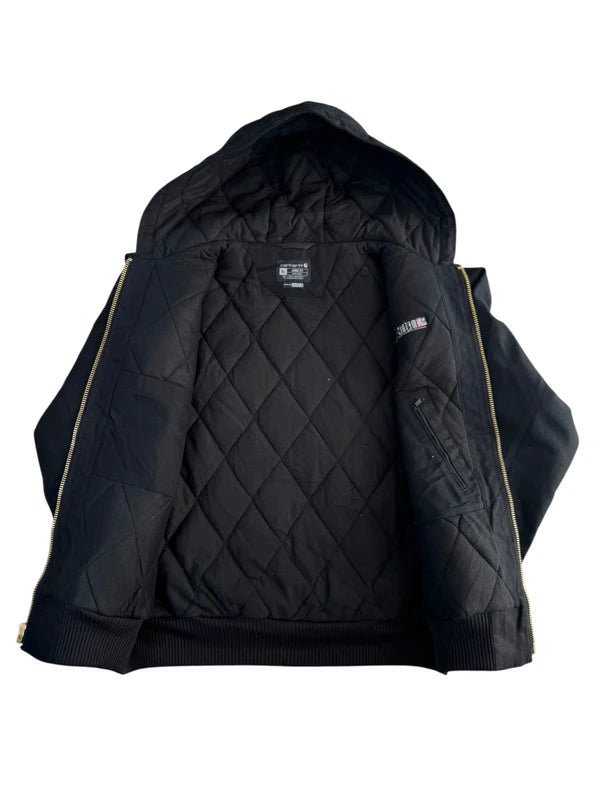 Carhartt J140 Black Duck Active Jacket Quilted Lined Workwear Size XL