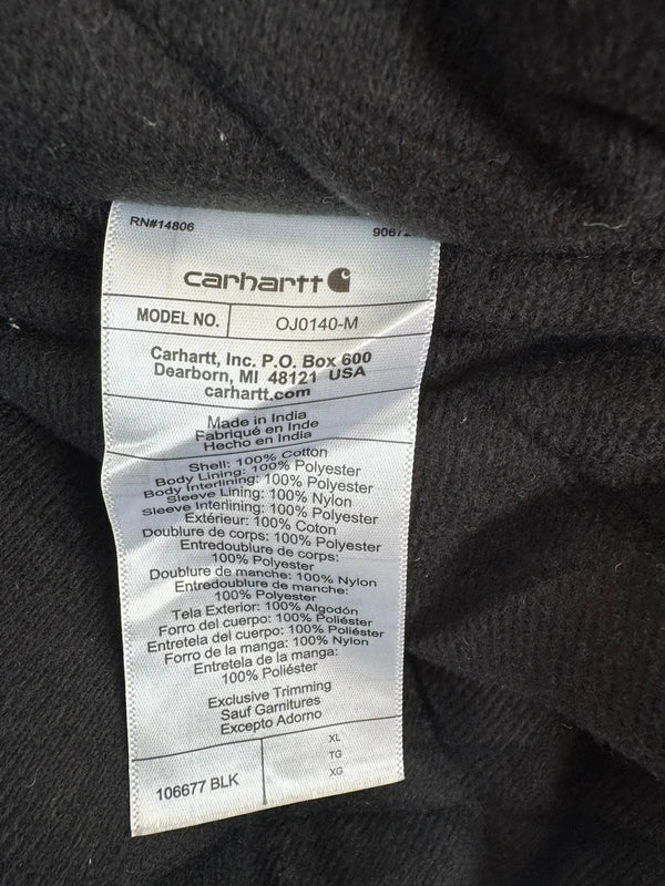 Carhartt J140 Black Duck Active Jacket Quilted Lined Workwear Size XL