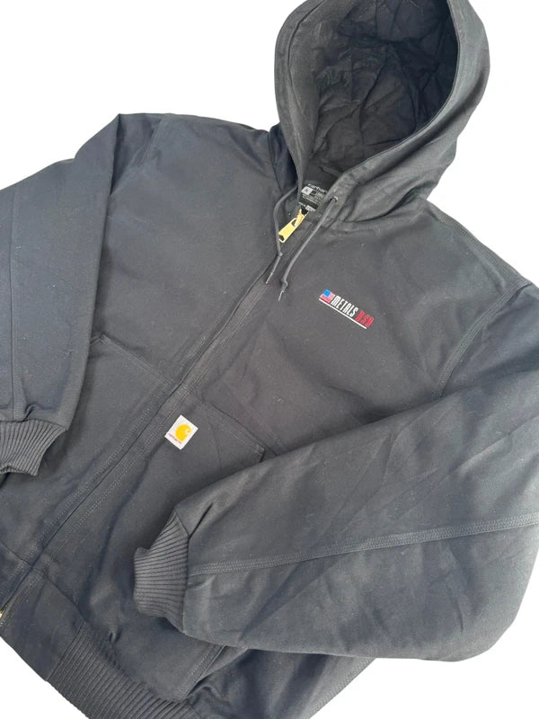 Carhartt J140 Black Duck Active Jacket Quilted Lined Workwear Size XL