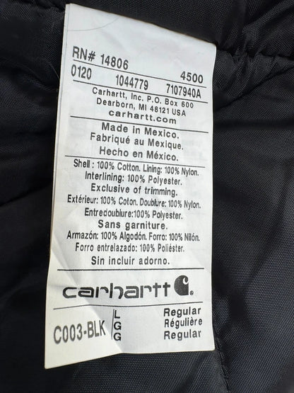 Carhartt C003 BLK Duck Insulated Traditional Coat Field Jacket Size Large
