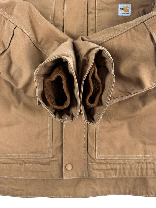 Carhartt FR Full Swing Quick Duck Flame Resistant Work Jacket Men's Large Brown