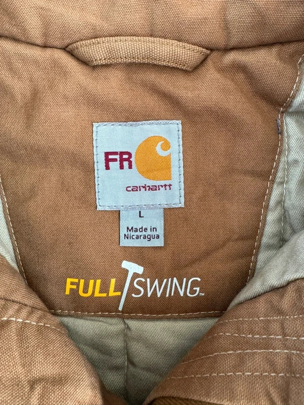Carhartt FR Full Swing Quick Duck Flame Resistant Work Jacket Men's Large Brown