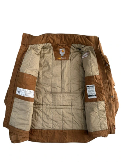 Carhartt FR Full Swing Quick Duck Flame Resistant Work Jacket Men's Large Brown