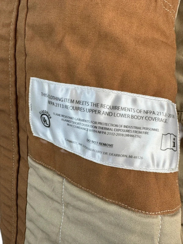 Carhartt FR Full Swing Quick Duck Flame Resistant Work Jacket Men's Large Brown