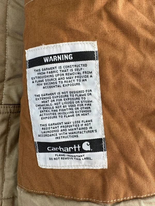Carhartt FR Full Swing Quick Duck Flame Resistant Work Jacket Men's Large Brown