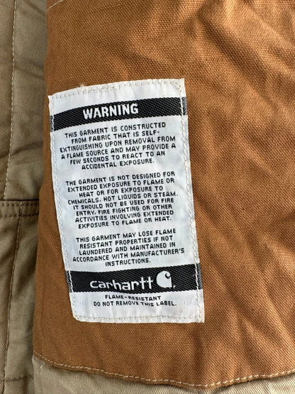 Carhartt FR Full Swing Quick Duck Flame Resistant Work Jacket Men's Large Brown