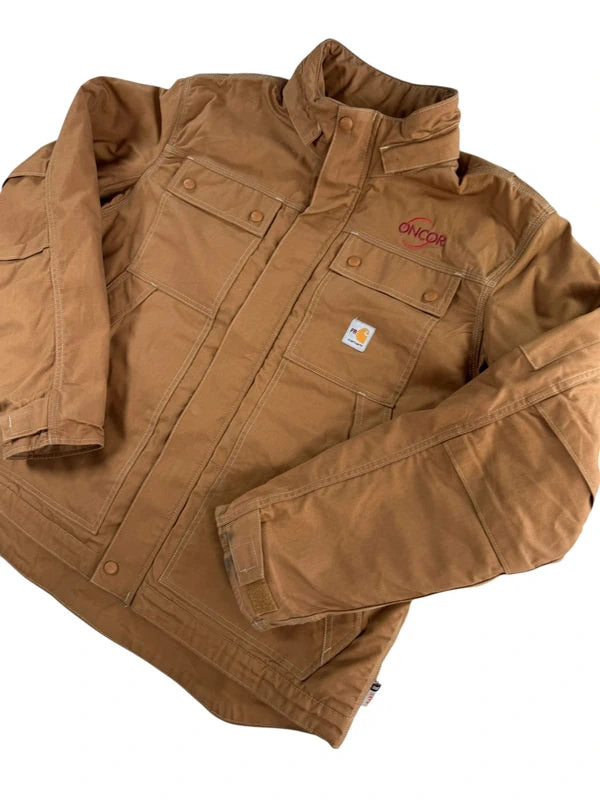 Carhartt FR Full Swing Quick Duck Flame Resistant Work Jacket Men's Large Brown