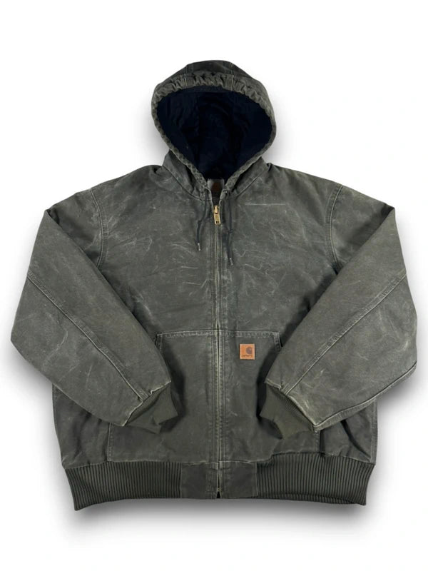 Vintage Carhartt J130 MOS Hooded Active Jacket, Moss Green, Large (CB1021)