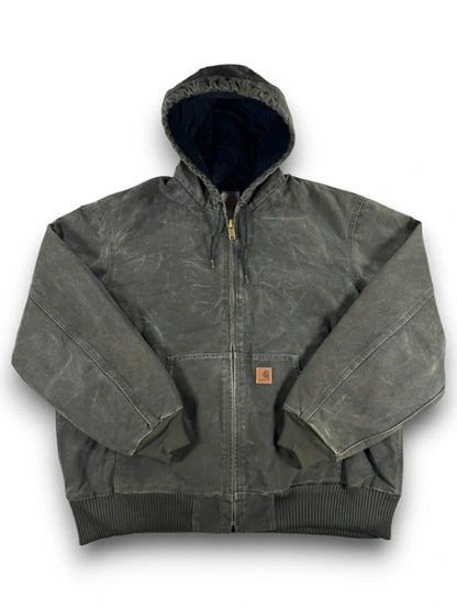 Vintage Carhartt J130 MOS Hooded Active Jacket, Moss Green, Large (CB1021)