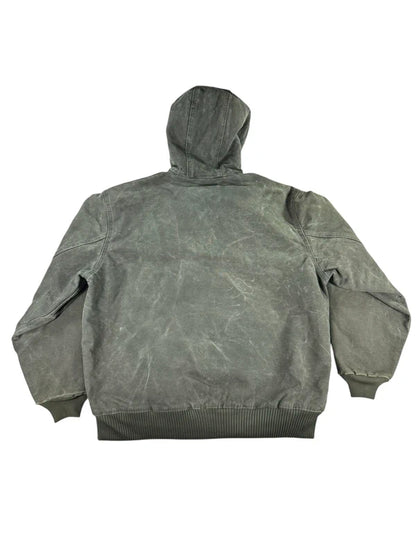 Vintage Carhartt J130 MOS Hooded Active Jacket, Moss Green, Large (CB1021)