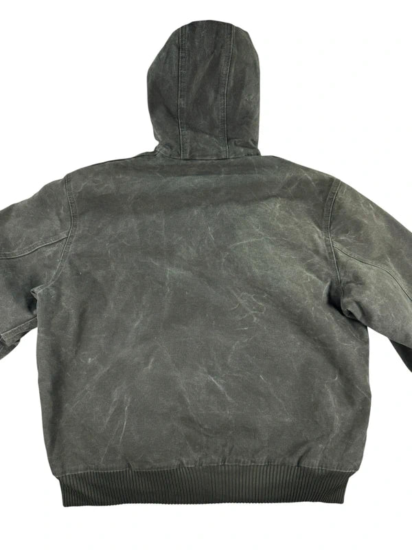 Vintage Carhartt J130 MOS Hooded Active Jacket, Moss Green, Large (CB1021)