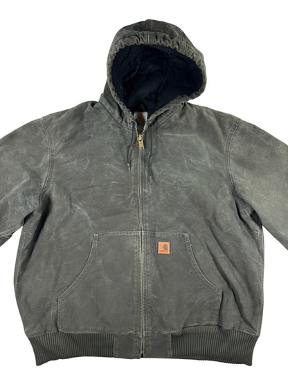 Vintage Carhartt J130 MOS Hooded Active Jacket, Moss Green, Large (CB1021)