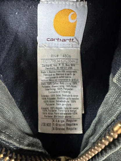Vintage Carhartt J130 MOS Hooded Active Jacket, Moss Green, Large (CB1021)