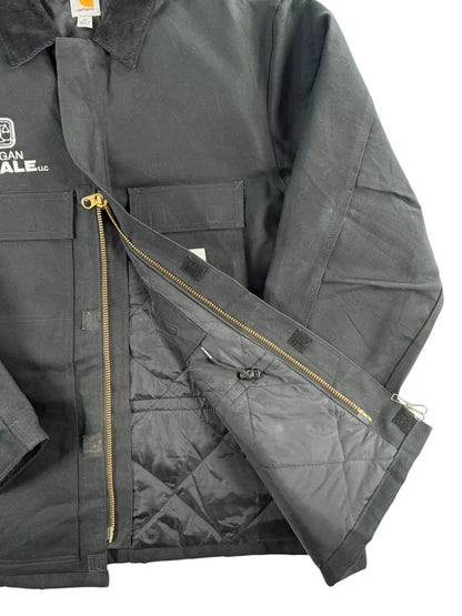 Carhartt C003 Traditional Coat Black Duck Work Jacket Blanket Lined (L Tall)