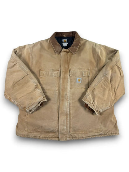 Vintage Carhartt C03 Faded Brown Quilt Lined Duck Canvas Men's Coat  Size XXL