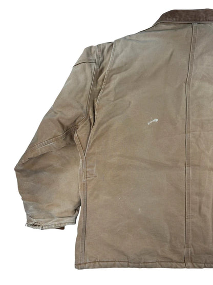 Vintage Carhartt C03 Faded Brown Quilt Lined Duck Canvas Men's Coat  Size XXL