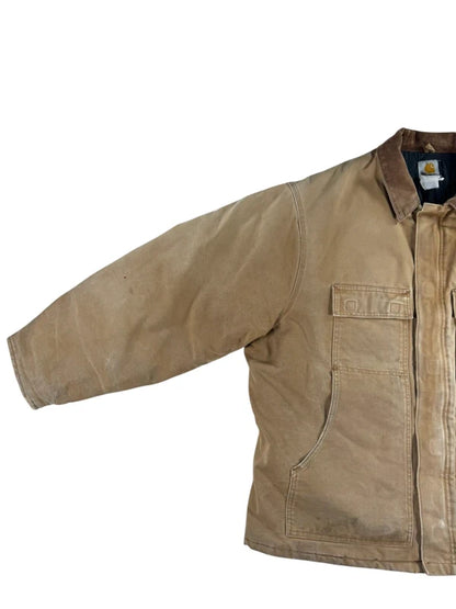 Vintage Carhartt C03 Faded Brown Quilt Lined Duck Canvas Men's Coat  Size XXL