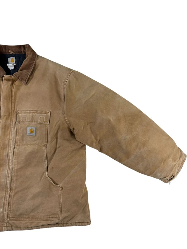 Vintage Carhartt C03 Faded Brown Quilt Lined Duck Canvas Men's Coat  Size XXL