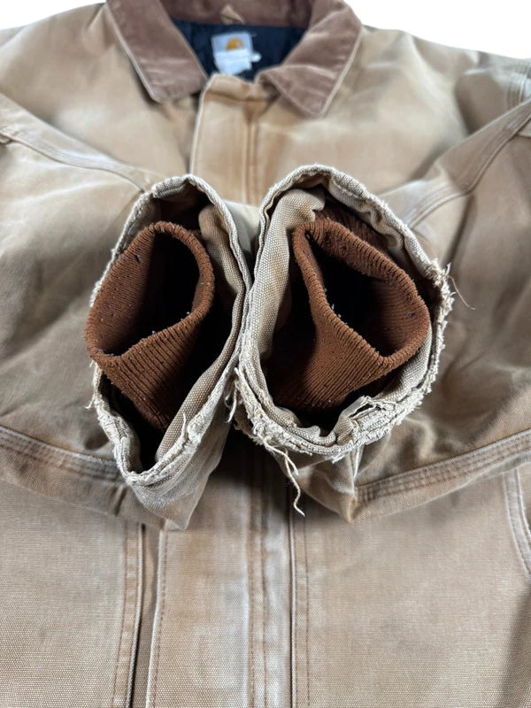 Vintage Carhartt C03 Faded Brown Quilt Lined Duck Canvas Men's Coat  Size XXL