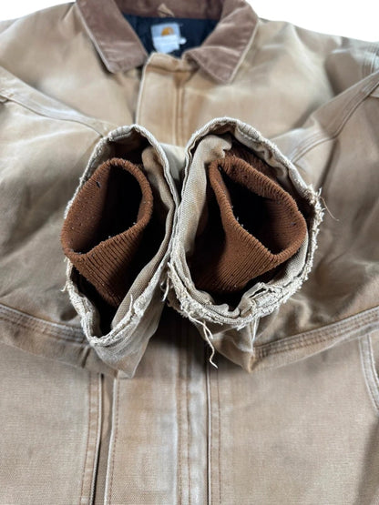 Vintage Carhartt C03 Faded Brown Quilt Lined Duck Canvas Men's Coat  Size XXL