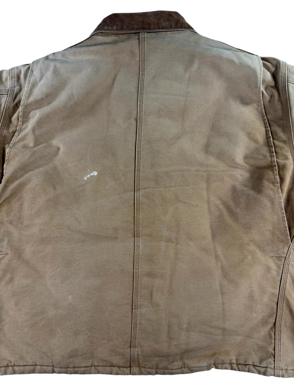 Vintage Carhartt C03 Faded Brown Quilt Lined Duck Canvas Men's Coat  Size XXL