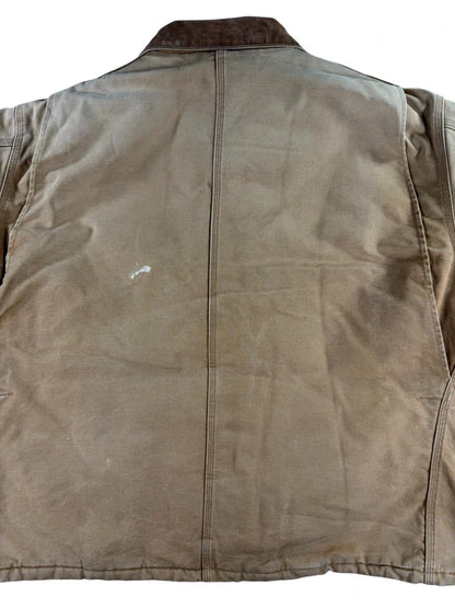 Vintage Carhartt C03 Faded Brown Quilt Lined Duck Canvas Men's Coat  Size XXL