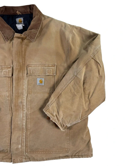 Vintage Carhartt C03 Faded Brown Quilt Lined Duck Canvas Men's Coat  Size XXL