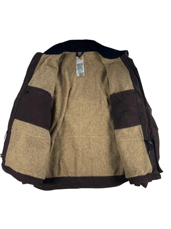 Vintage Women's Carhartt Sherpa-Lined Ridge Coat “Dark Brown” WC061 DKB Size Medium