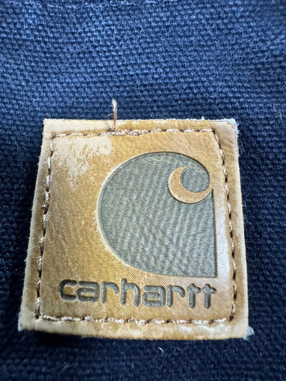 Y2K Carhartt Hooded Sandstone Active Jacket Midnight Blue YYJ130 MDT Youth L