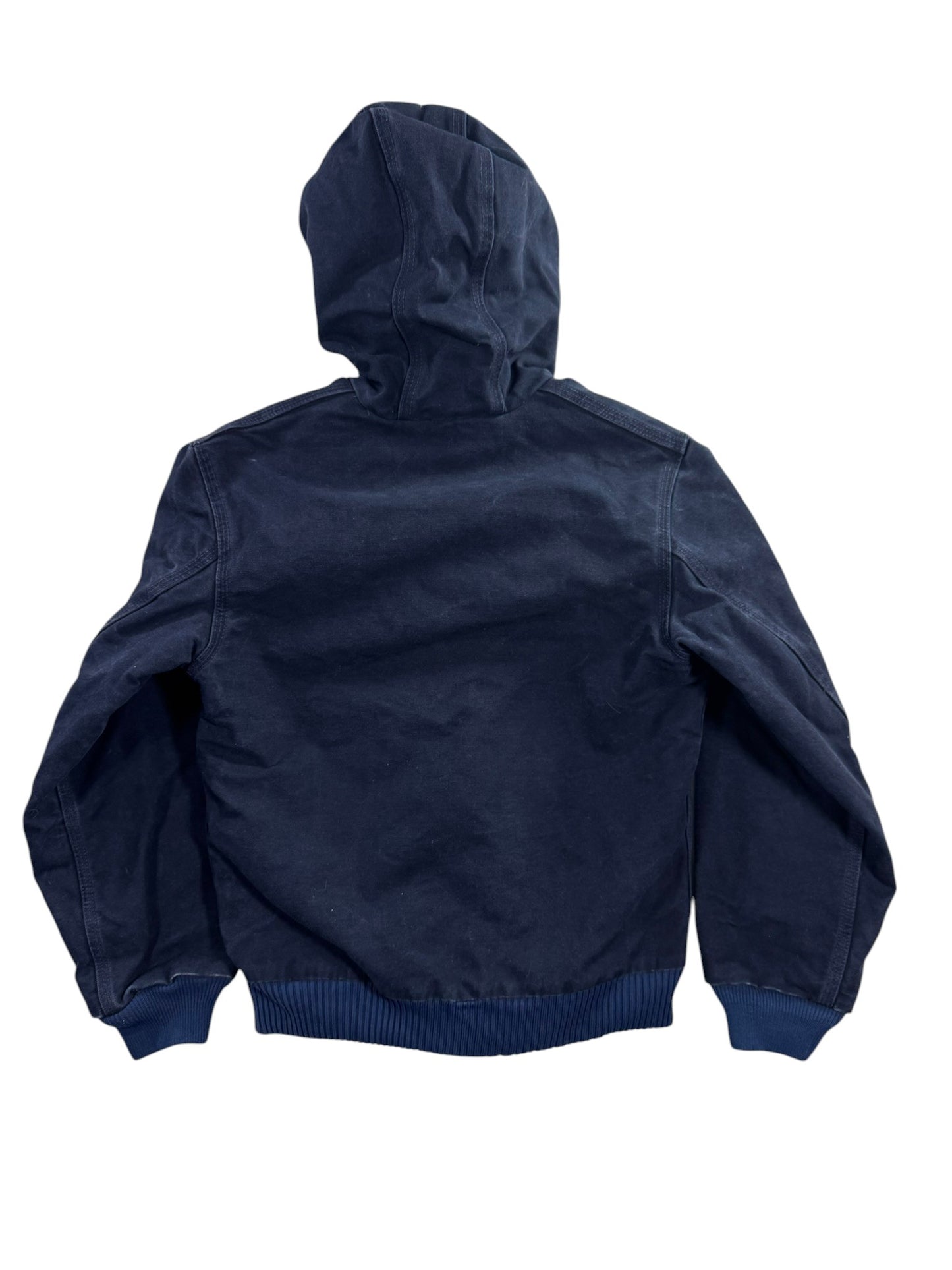 Y2K Carhartt Hooded Sandstone Active Jacket Midnight Blue YYJ130 MDT Youth L
