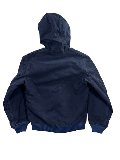 Y2K Carhartt Hooded Sandstone Active Jacket Midnight Blue YYJ130 MDT Youth L