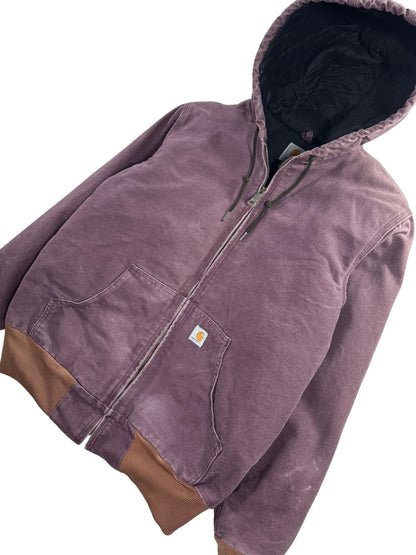 Carhartt WJ130 DPM Plum Purple Quilt Lined Canvas Active Jacket Women's Size S