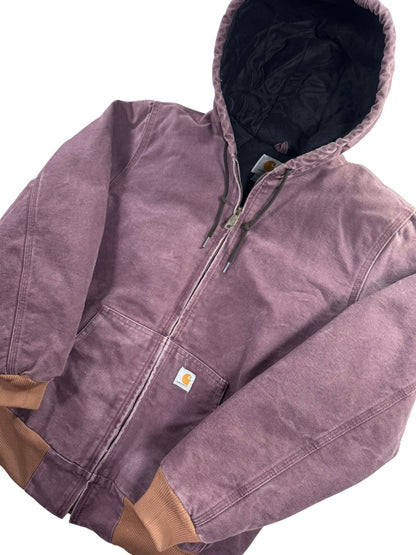 Carhartt WJ130 DPM Plum Purple Quilt Lined Canvas Active Jacket Women's Size S